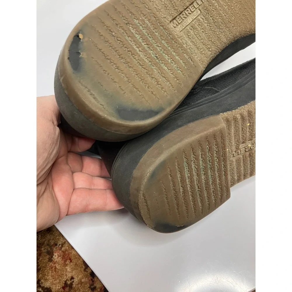 Merrell Waterproof Boots Women Size 9 Black Good Quilted Faux Fur Lining J81290